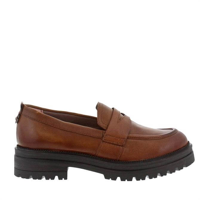 Carl Scarpa Geeta Tan Leather Chunky Loafers